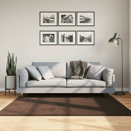 Mellanhög mjuk och tvättbar matta HUARTE Brun 160 x 160 cm