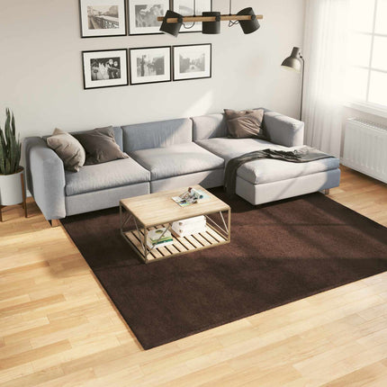 Mellanhög mjuk och tvättbar matta HUARTE Brun 240 x 240 cm