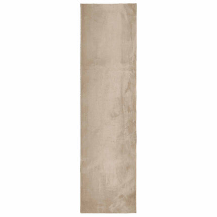 Mellanhög mjuk och tvättbar matta HUARTE Sand 80 x 400 cm