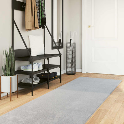Mellanhög mjuk och tvättbar matta HUARTE Grå 80 x 300 cm