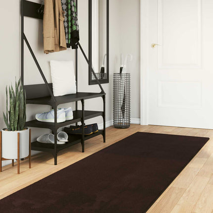Mellanhög mjuk och tvättbar matta HUARTE Brun 300 x 80 cm