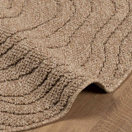 Områdesmattor Rund Moiré AGIRA Naturfärg Ø 160 CM Polyester