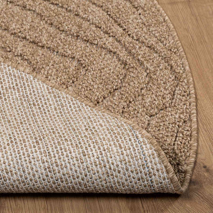 Områdesmattor Rund Moiré AGIRA Naturfärg Ø 200 CM Polyester