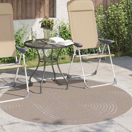 Områdesmattor Rund PALMERAS Beige Ø 120 CM Polyester