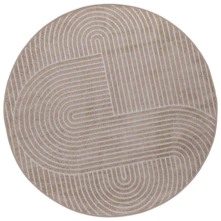 Områdesmattor Rund PALMERAS Beige Ø 200 CM Polyester