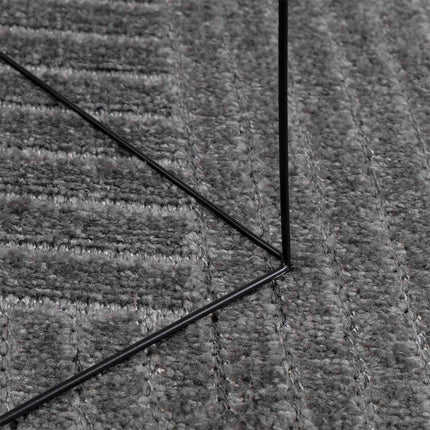 Områdesmattor Rund PALMERAS Antracit Ø 120 CM Polyester