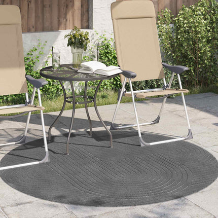 Områdesmattor Rund PALMERAS Antracit Ø 160 CM Polyester