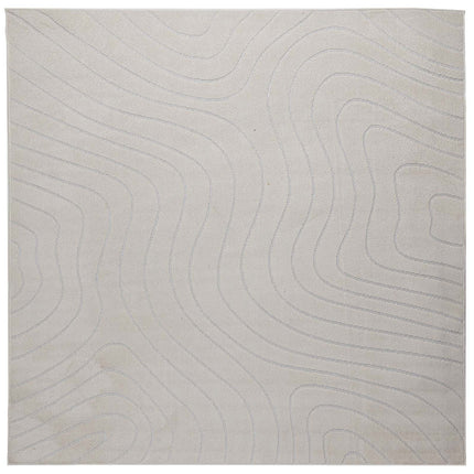Områdesmattor Fyrkantig PALMERAS Kräm 240 x 240 cm Polyester