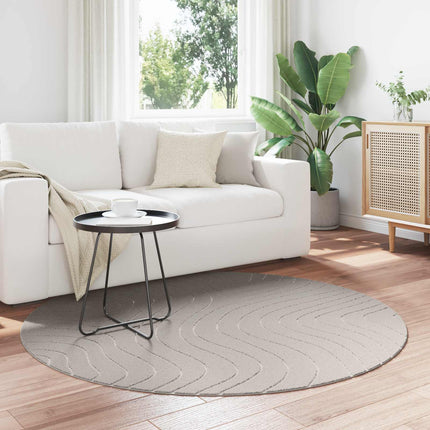 Områdesmattor Rund PALMERAS Kräm Ø 160 CM Polyester