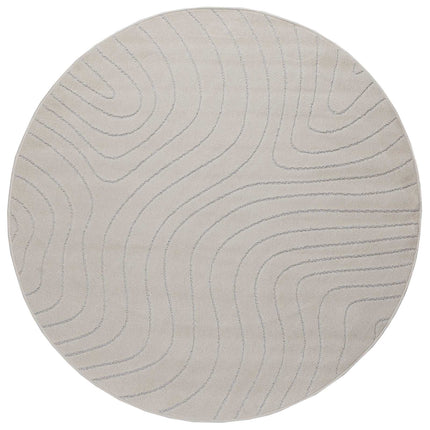 Områdesmattor Rund PALMERAS Kräm Ø 160 CM Polyester