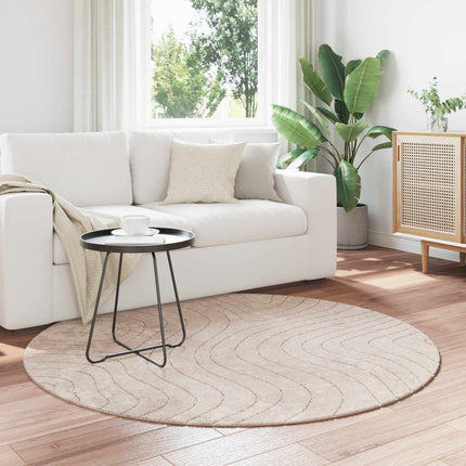Områdesmattor Rund PALMERAS Beige Ø 200 CM Polyester