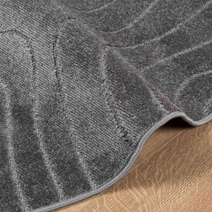 Områdesmattor Rund PALMERAS Antracit Ø 120 CM Polyester