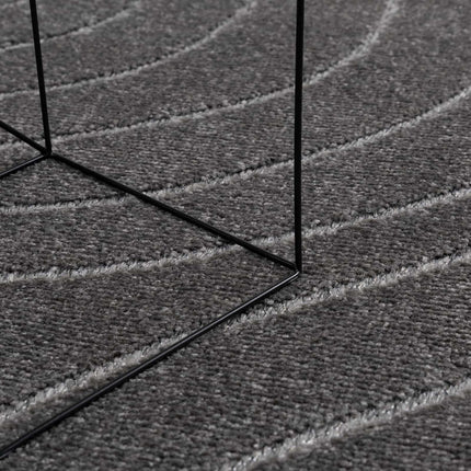 Områdesmattor Rund PALMERAS Antracit Ø 120 CM Polyester