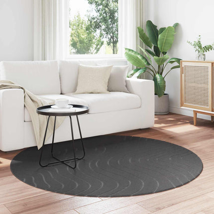 Områdesmattor Rund PALMERAS Antracit Ø 120 CM Polyester