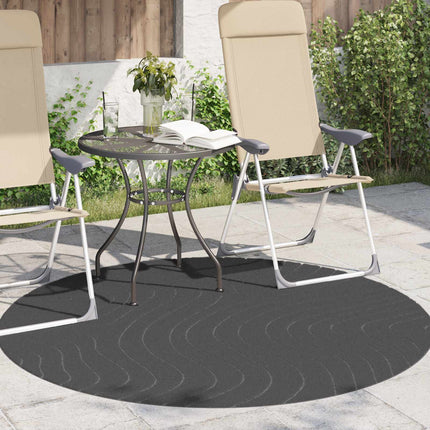 Områdesmattor Rund PALMERAS Antracit Ø 160 CM Polyester