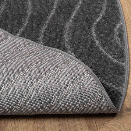 Områdesmattor Rund PALMERAS Antracit Ø 200 CM Polyester