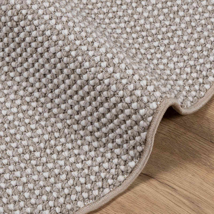 Områdesmattor Rund LUGO Kräm och Taupe Ø 160 CM Polyester