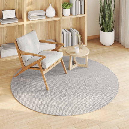Områdesmattor Rund LUGO Krämfärgad och grå Ø 120 CM Polyester