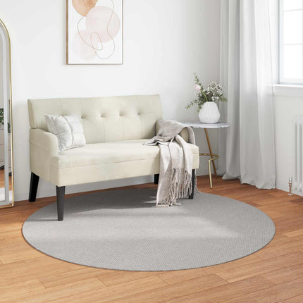 Områdesmattor Rund LUGO Krämfärgad och grå Ø 160 CM Polyester