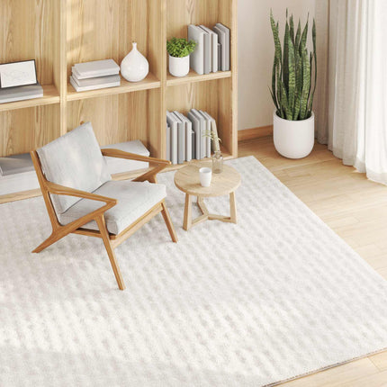 Områdesmattor Fyrkantig SIROLO Kräm 120 x 120 cm Polyester