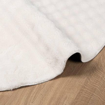 Områdesmattor Rund SIROLO Kräm Ø 120 CM Polyester