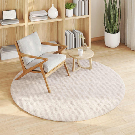 Områdesmattor Rund SIROLO Beige Ø 160 CM Polyester