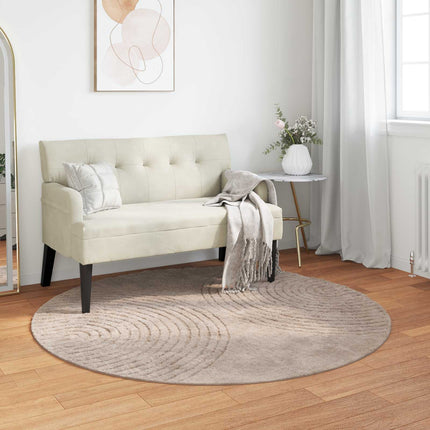 Områdesmattor Rund GALATI Beige Ø 120 CM Polyester