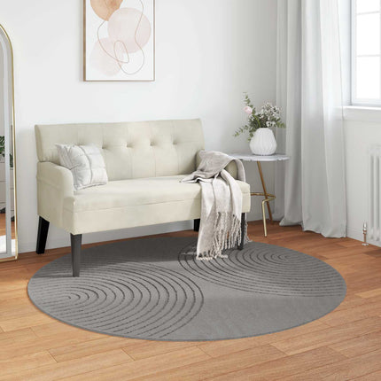 Områdesmattor Rund GALATI Grå Ø 160 CM Polyester