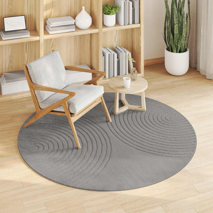 Områdesmattor Rund GALATI Grå Ø 200 CM Polyester