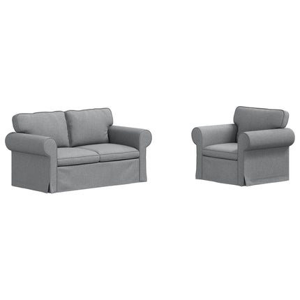 Soffset 2 pcs Ljusgrå 155 x 82 x 80 cm tyg