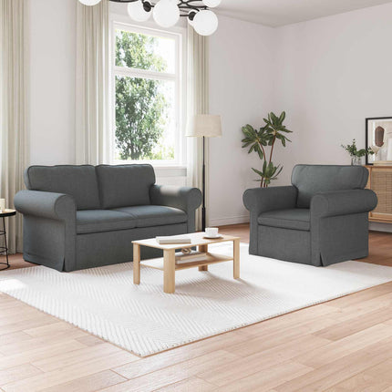 Soffset 2 pcs Mörkgrå 155 x 82 x 80 cm tyg