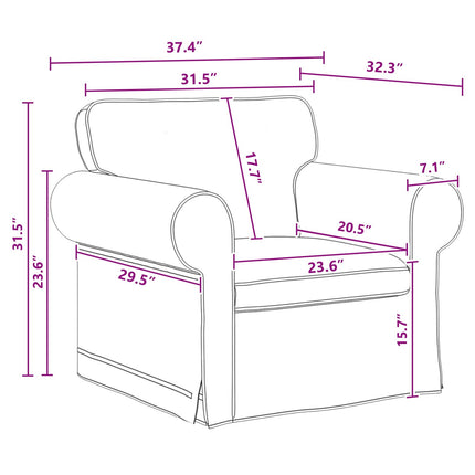 Soffset 2 pcs Mörkgrå 155 x 82 x 80 cm tyg