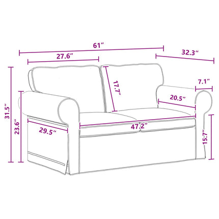 Soffset 2 pcs Mörkgrå 155 x 82 x 80 cm tyg