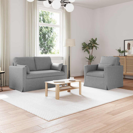 Soffset 2 pcs Ljusgrå 139 x 78 x 80 cm tyg