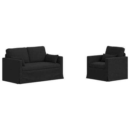Soffset 2 pcs Svart 139 x 78 x 80 cm tyg