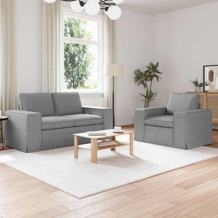 Soffset 2 pcs Ljusgrå 162 x 80 x 82 cm tyg