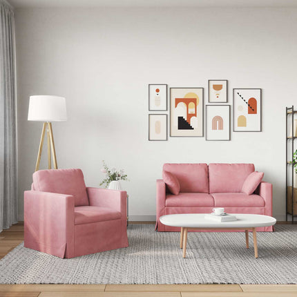 Soffset 2 pcs Rosa 138 x 78 x 80 cm Sammet