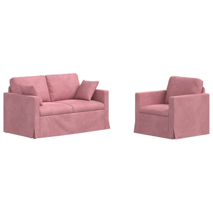 Soffset 2 pcs Rosa 138 x 78 x 80 cm Sammet