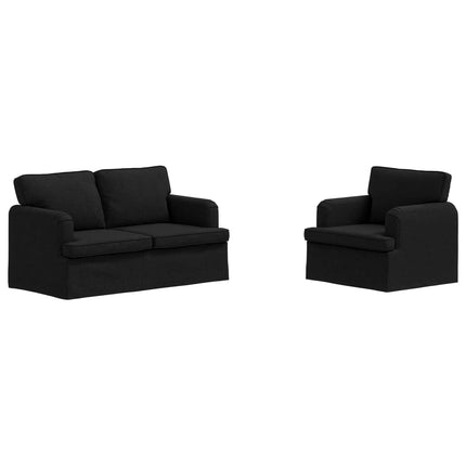 Soffset 2 pcs Svart 144 x 80 x 85 cm tyg