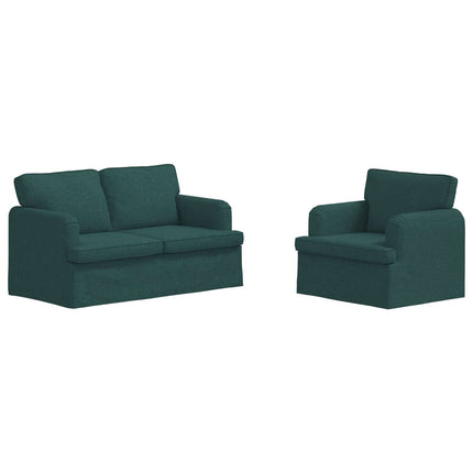 Soffset 2 pcs Mörkgrön 144 x 80 x 85 cm tyg
