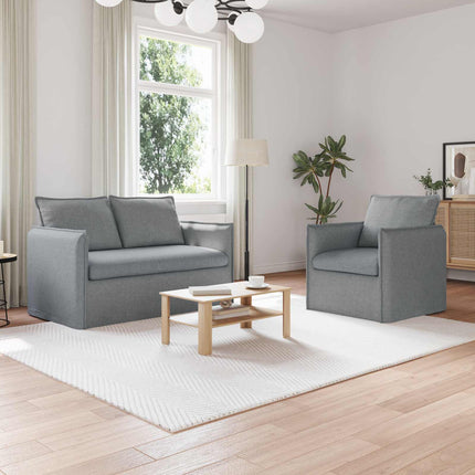 Soffset 2 pcs Ljusgrå 136 x 82 x 85 cm Tyg