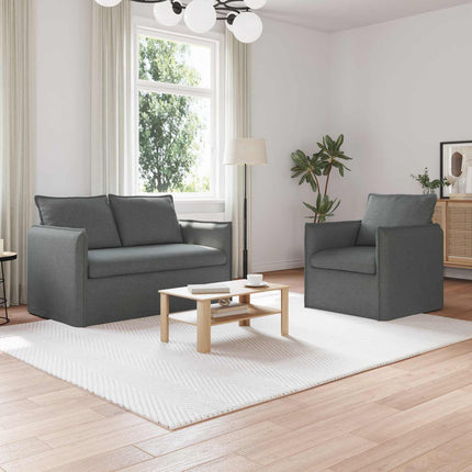 Soffset 2 pcs Mörkgrå 136 x 82 x 85 cm Tyg