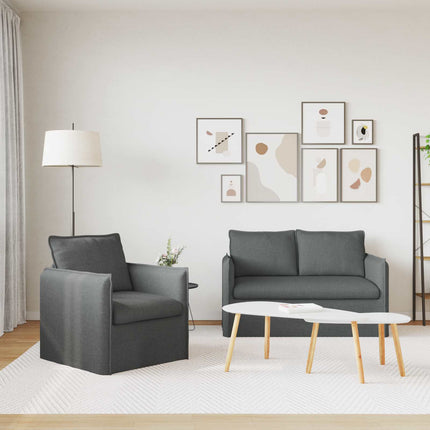 Soffset 2 pcs Mörkgrå 136 x 82 x 85 cm Tyg