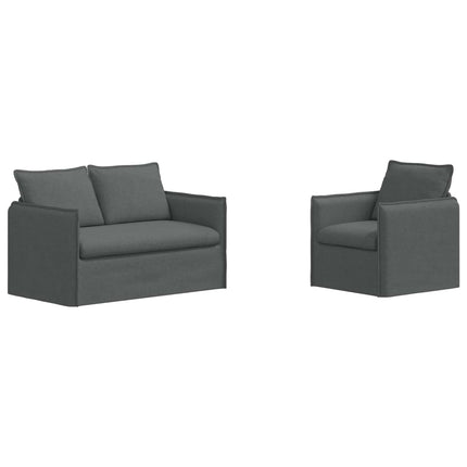 Soffset 2 pcs Mörkgrå 136 x 82 x 85 cm Tyg