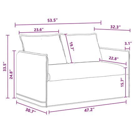 Soffset 2 pcs Mörkgrå 136 x 82 x 85 cm Tyg