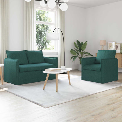 Soffset 2 pcs Mörkgrön 136 x 82 x 85 cm Tyg