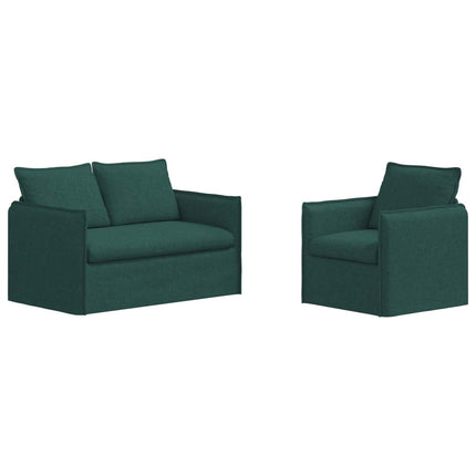 Soffset 2 pcs Mörkgrön 136 x 82 x 85 cm Tyg