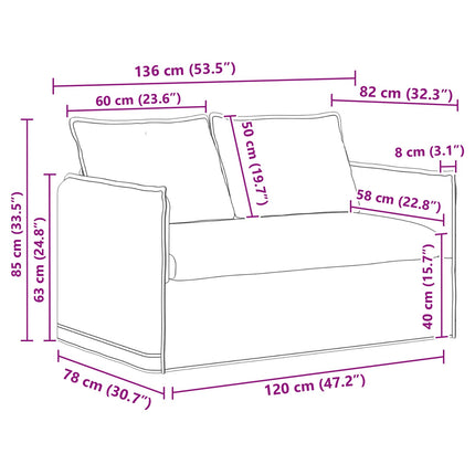 Soffset 2 pcs Taupe 136 x 82 x 85 cm Tyg