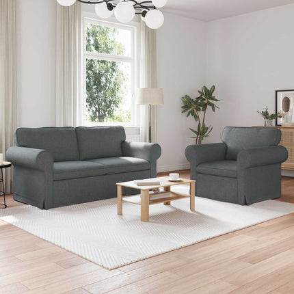 Soffset 2 pcs Mörkgrå 175 x 82 x 80 cm tyg