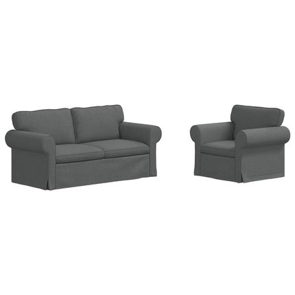 Soffset 2 pcs Mörkgrå 175 x 82 x 80 cm tyg